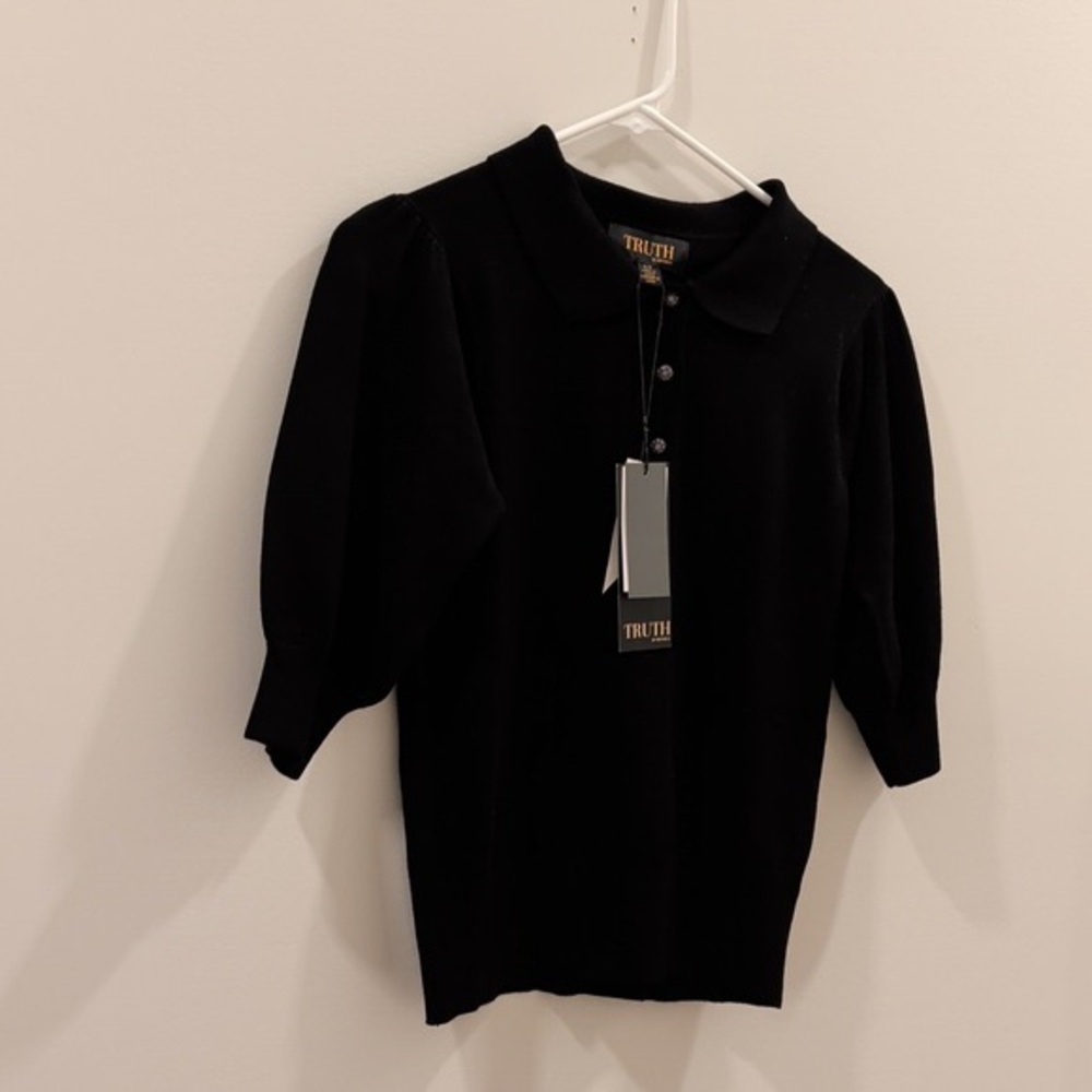 Black Collared Top by Truth